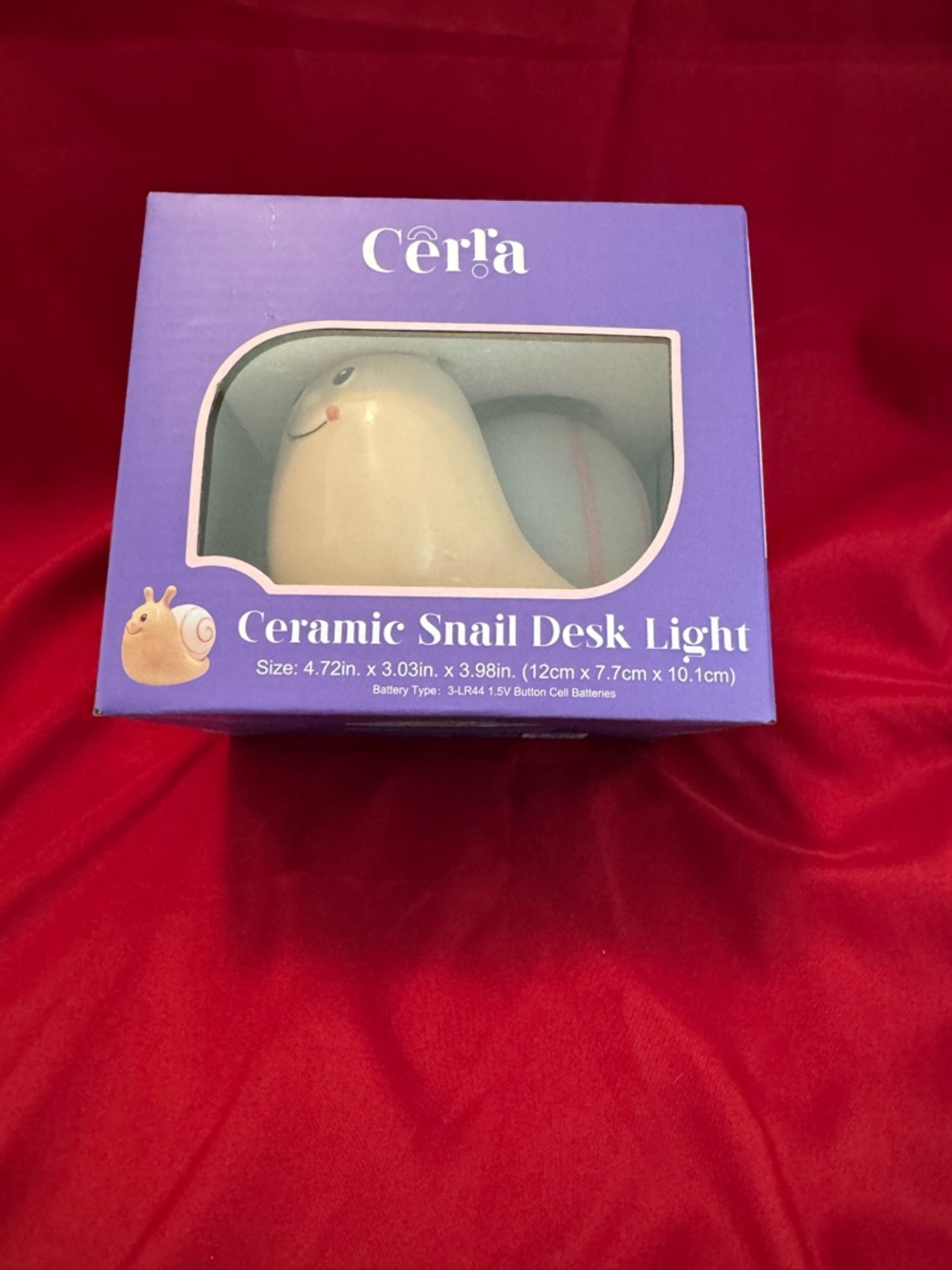 NIB- Cerra Ceramic Snail LED Desk Light - Whimsical Modern Decor Night Light